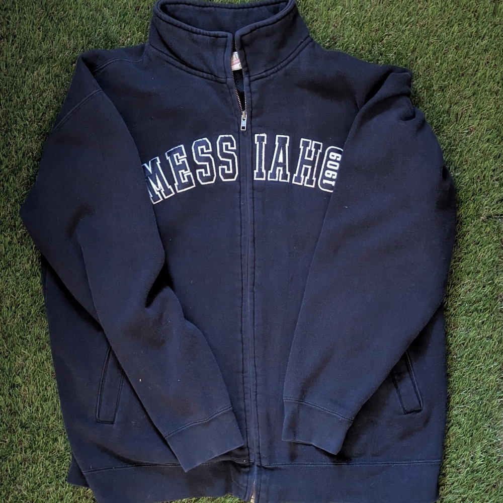 Vintage Navy Blue Zip-Up Jacket